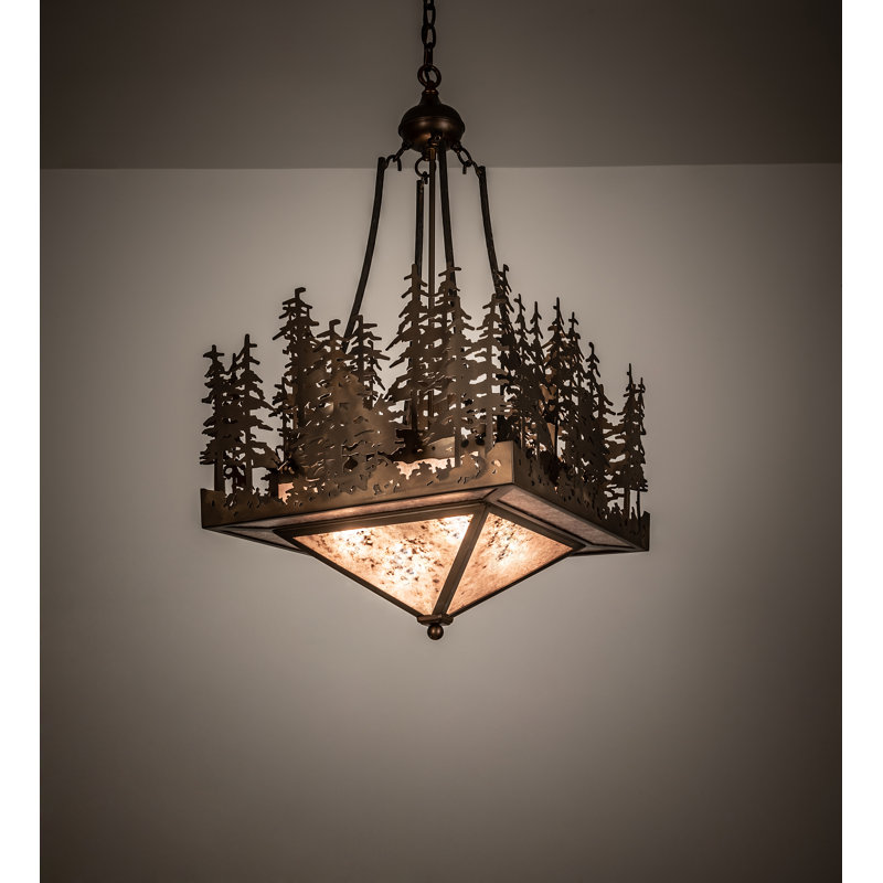 Pine Lake 4 - Light Pendant, Antique Copper/Silver Mica