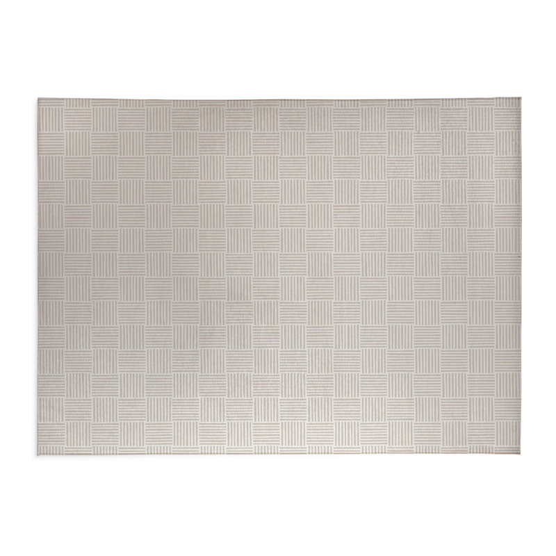 Gridblocked Lightweight Non-Slip Kitchen Mat, Rectangle 4' x 6', Taupe