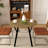 35.43" Round MDF Dining Table – Industrial Style with Black Metal Legs, Seats 4