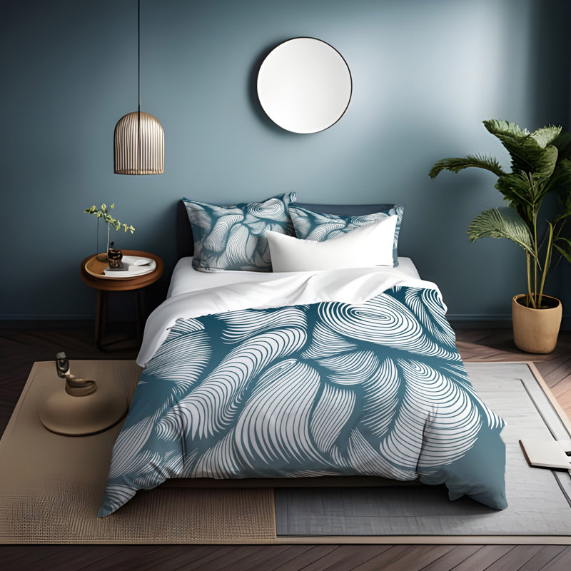Polyester Abstract Duvet Cover, King Duvet Cover + 2 King Shams