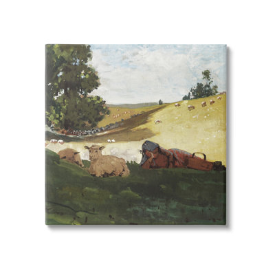 " Girl & Sheep In Country "