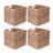 Wicker Storage Baskets Foldable Square Handmade Woven Bins