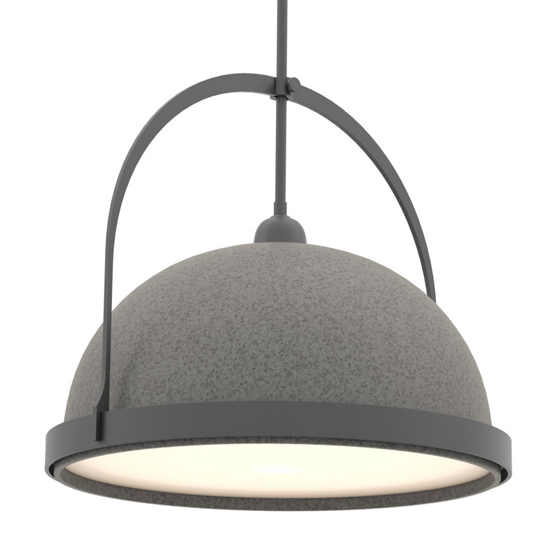 Atlas 1 - Light Single Dome Pendant, 22.3" - 67.3", Black, Natural Iron
