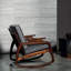 Chaise berçante en bois de frêne et en lin de haute qualité