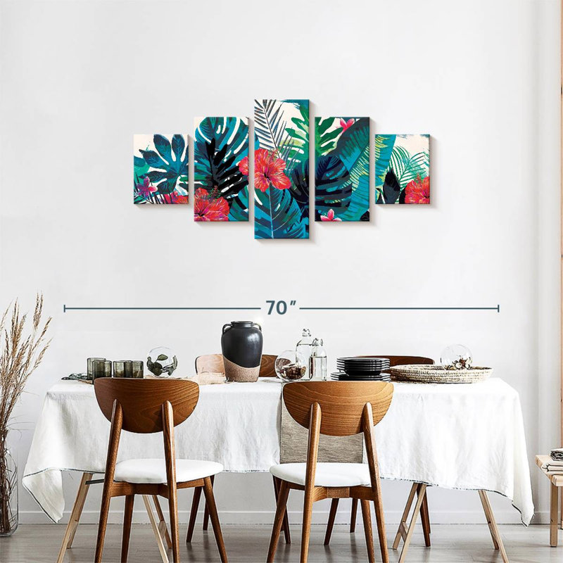 «Hibiscus Patch», reproduction sur toile, H 24 po x l 55 po x P 1,25 po