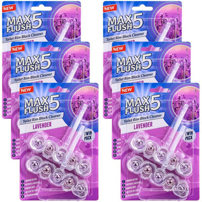 Toilet Rim Block Cleaner Twin Pack | Anti-Limescale, Foaming Action, Dirt Protection, Tropical Blossom Scent | Lasts Up To 4 Weeks