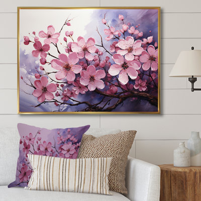 Cornouiller en fleurs dans des teintes améthyste II - cornouiller décoration murale