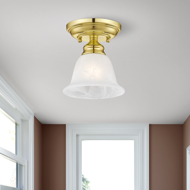 Plafonnier encastré 1 lumière 6,25 po Becky, Laiton poli