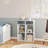 Bookcase with 3 levels, free -standing shelf with 1 fabric drawer, 2 cubes, open shelf, small storage shelf-1924920418