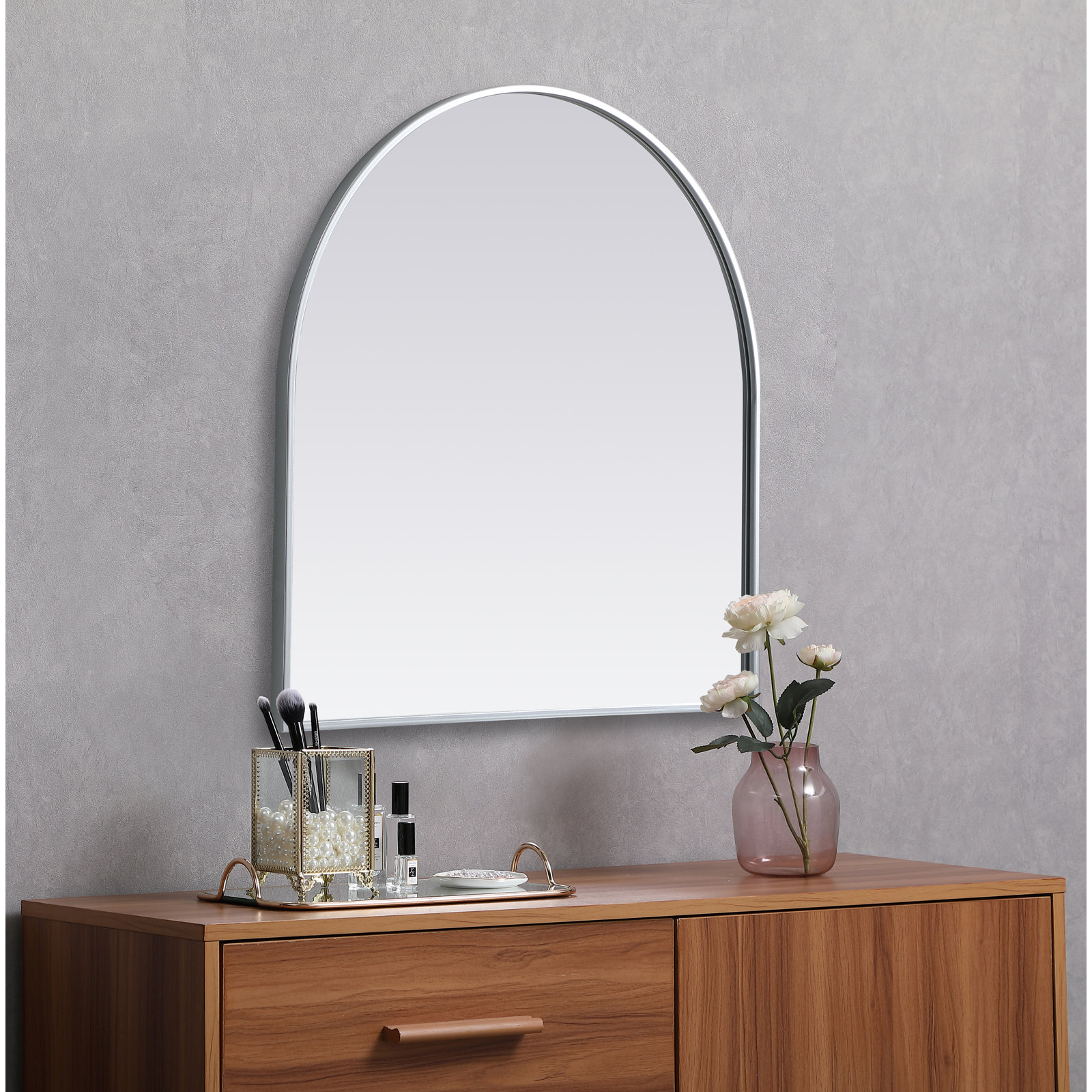 Sabine Accent Mirror, Silver, 30" x 30"