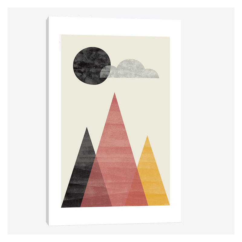 «Mountains II», impression sur toile, H 26 po x l 18 po x P 1,5 po, Toile encadrée noire, Pas de tapis