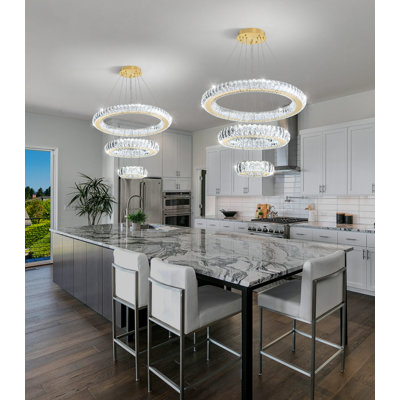 Modern Dimmable 3 Rings Led Chandelier