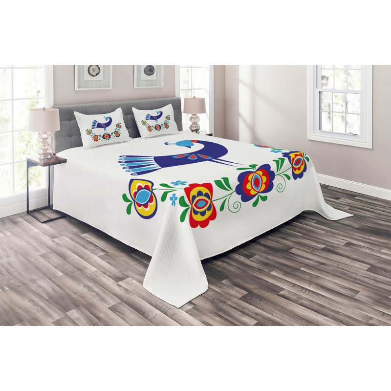 Eclectic Polyester Coverlet, King Bedspread + 2 Shams