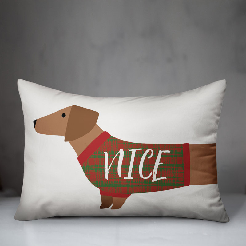  Coussin Naughty Nice Doxie, Housse de coussin seulement - sans coussin