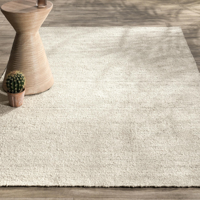 Blythe 2x3 Hand Woven Performance Cream Fabric Rug, Rectangle 5' x 8'