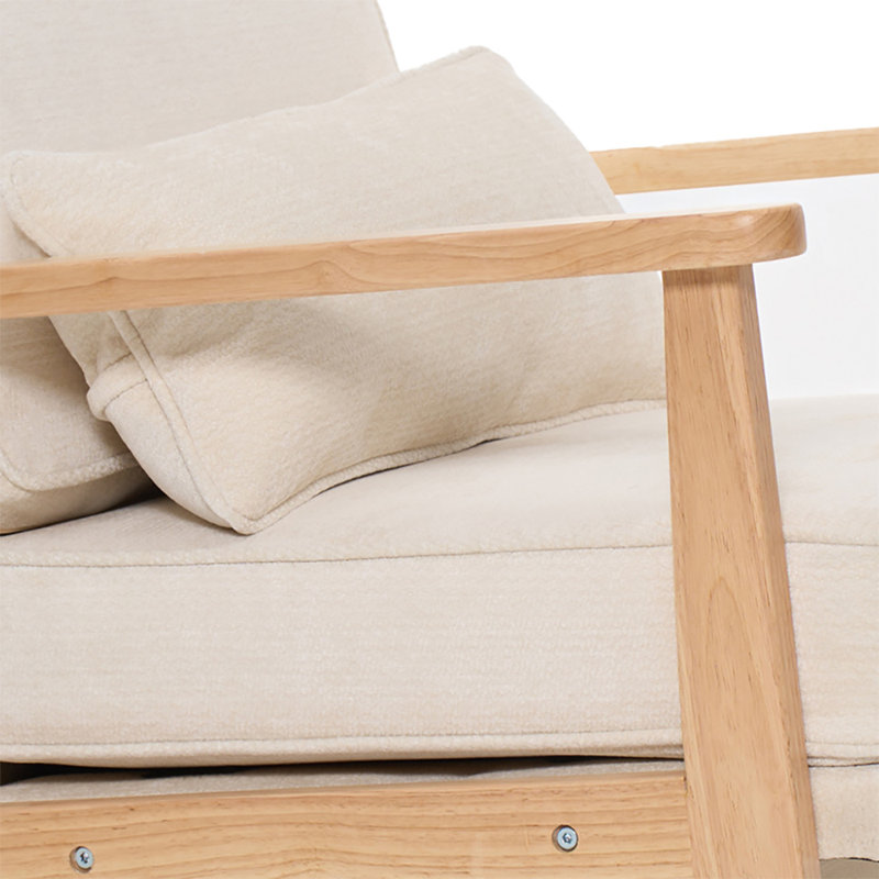 Chaise rembourrée Chenille, Bois, Beige