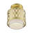 1 Light English Bronze Semi-Flush With Hand Crafted Oatmeal Color Fabric Hardback Shade-31659966