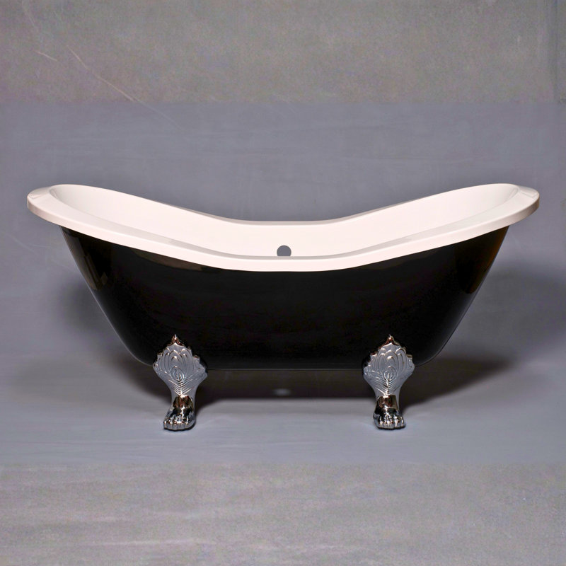 Baignoire sur pattes noire et blanche 6 pi The Summit de Strom Living, Blanc (spécialement pour les pieds de baignoire)