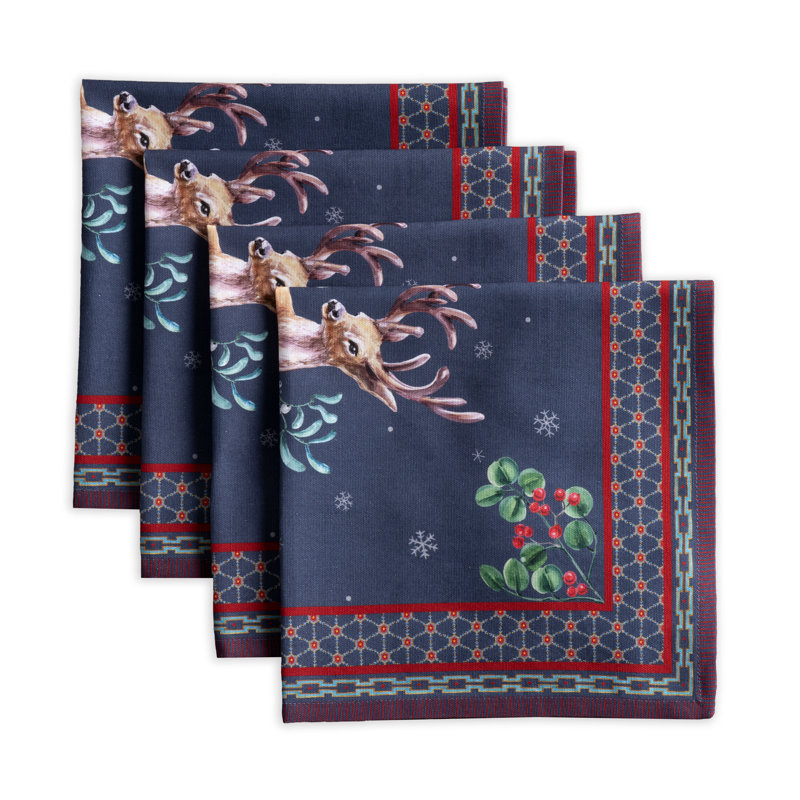 Serviettes de table Maison d'Hermine Christmas Joy 100 % coton - 51 x 51 cm