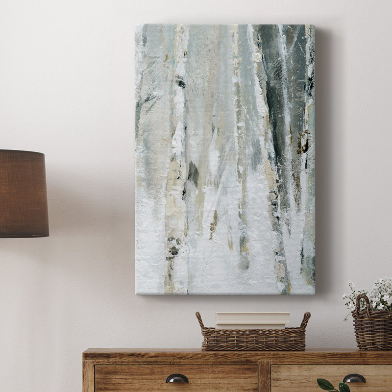Bouleau enneigé II - galerie sur mesure Cavas, H 18 po x l 12 po