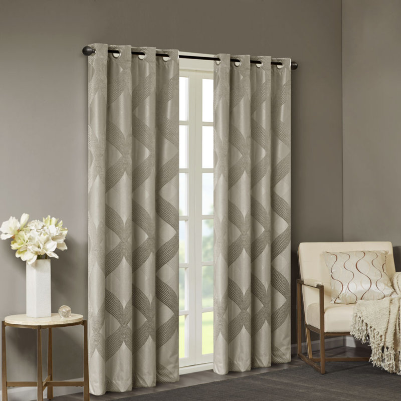 Rideau occultant en tricot jacquard Ogee