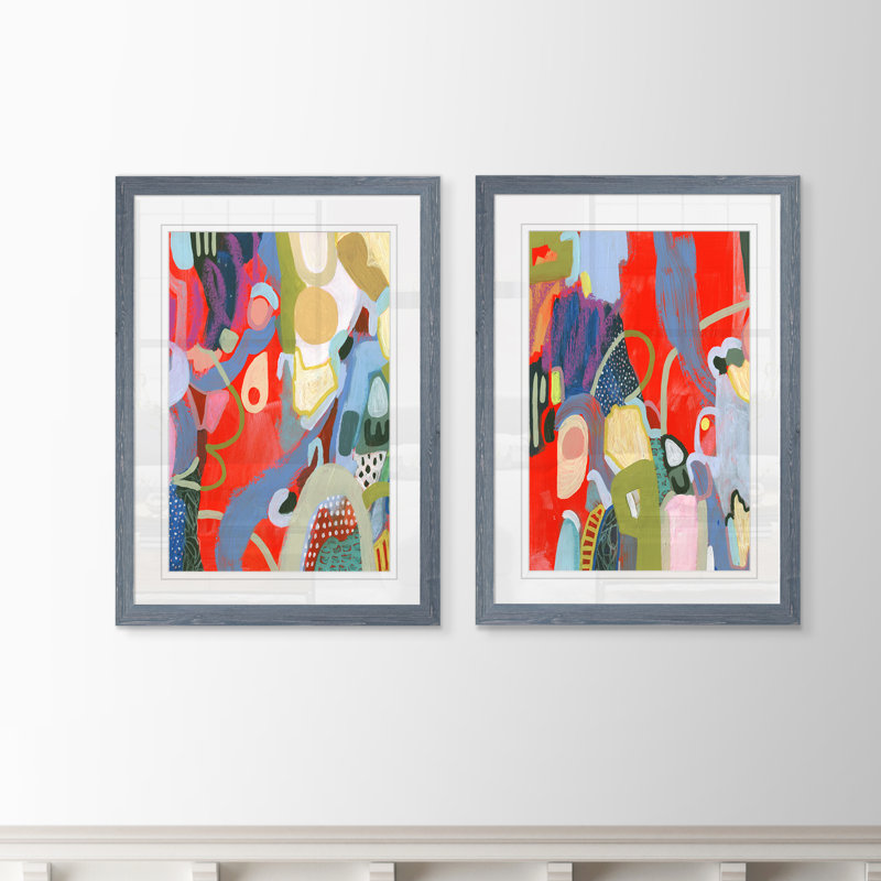 «Max Out I» par Vincent Van Gogh - ensemble de 2 reproductions d'art encadrées, H 18 po x l 24 po, Gris
