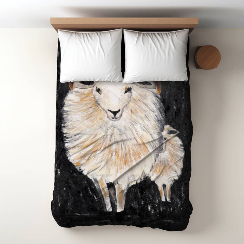 Polyester Sateen Duvet Cover, Twin Duvet, Brown Two Bushy Ram