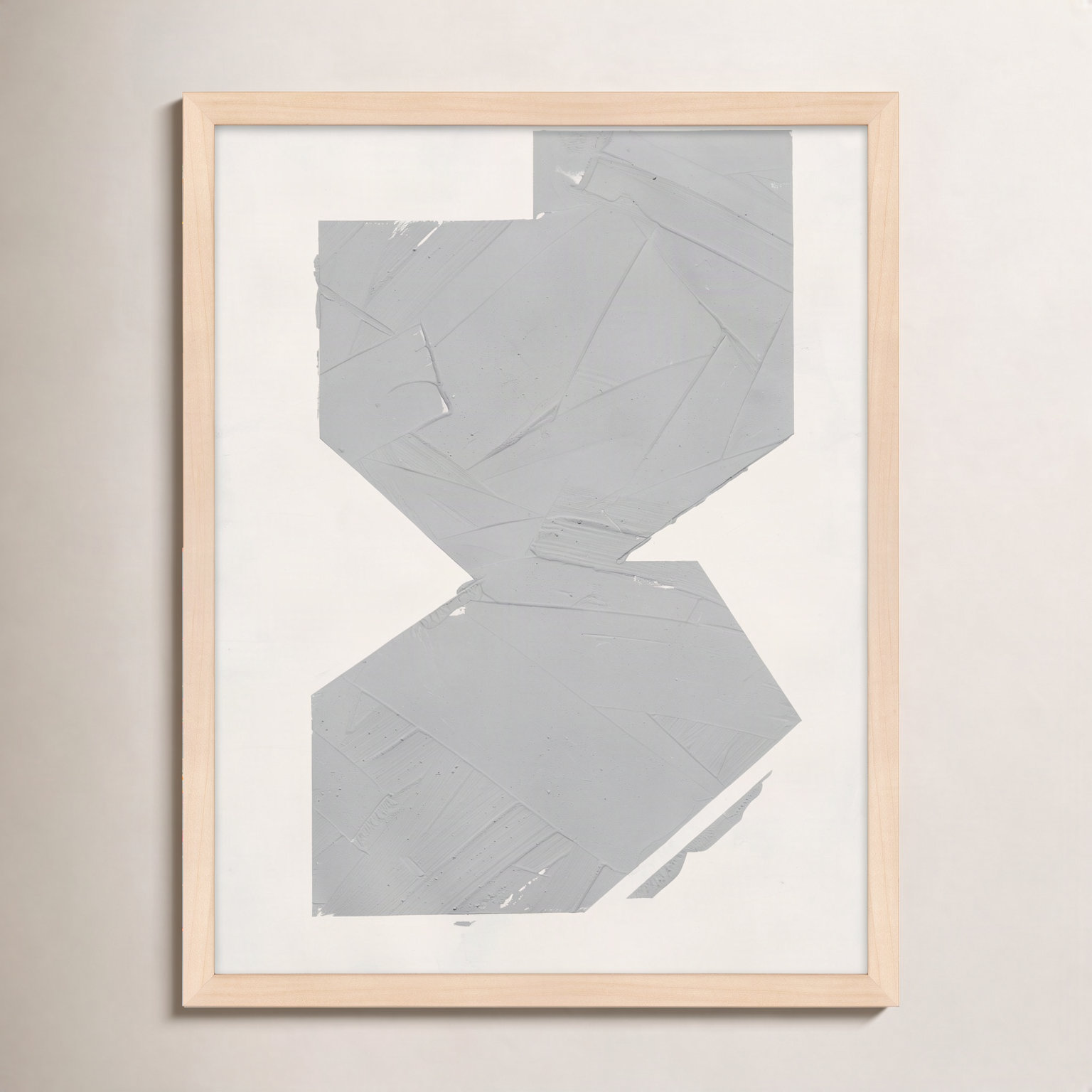 Equipoise "Greige II" Painting by Ivo Stoyanov, 30" W x 38" H, Cream