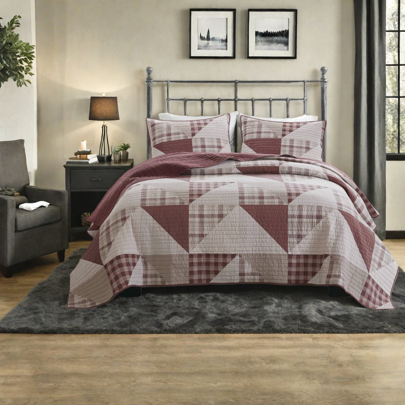 Premium King Size Cotton Bedding Set, Blush Multi, Reversible Comfort