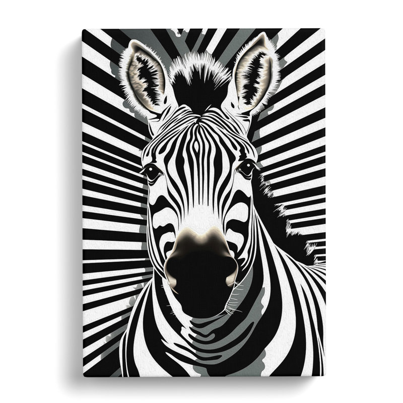 Zebra Op No.3 - Wrapped Canvas, 50cm H x 35cm W x 3cm D