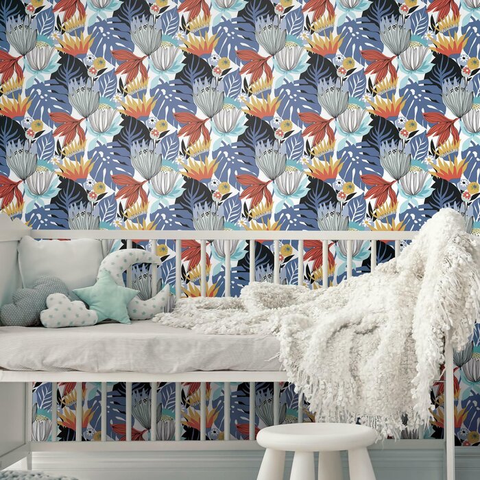 Beachcrest Home Herrington Peel & Stick Floral Wallpaper & Reviews ...