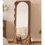 Mid-Century Wavy Edge Solid Wood Full-Length Mirror