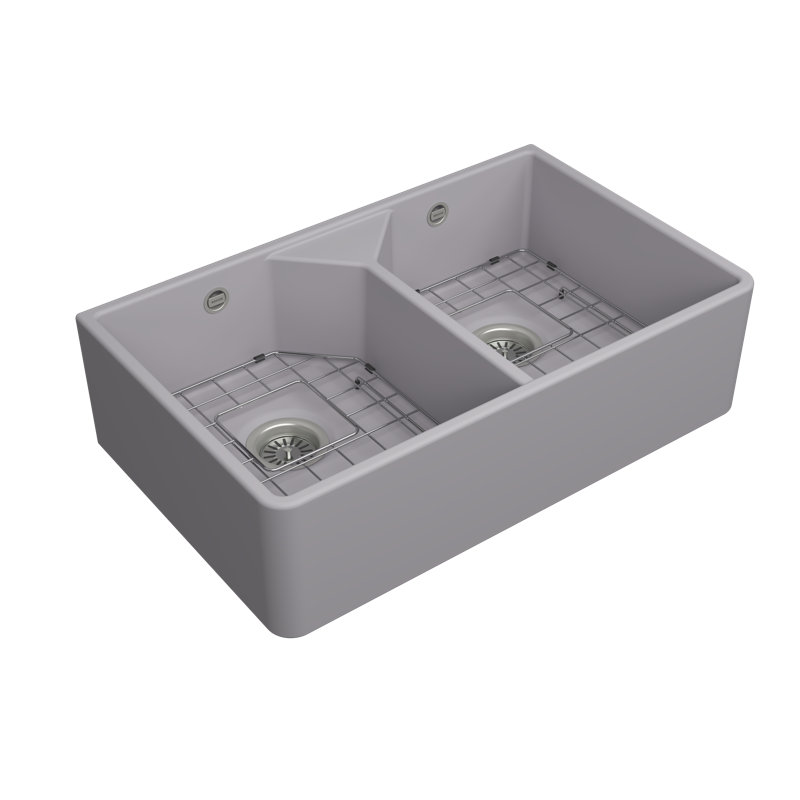 Arno 80D 2.0Bowl Ceramic Kitchen Sink, with Waste, Bottom Grid-795x490mm, Matte Grey