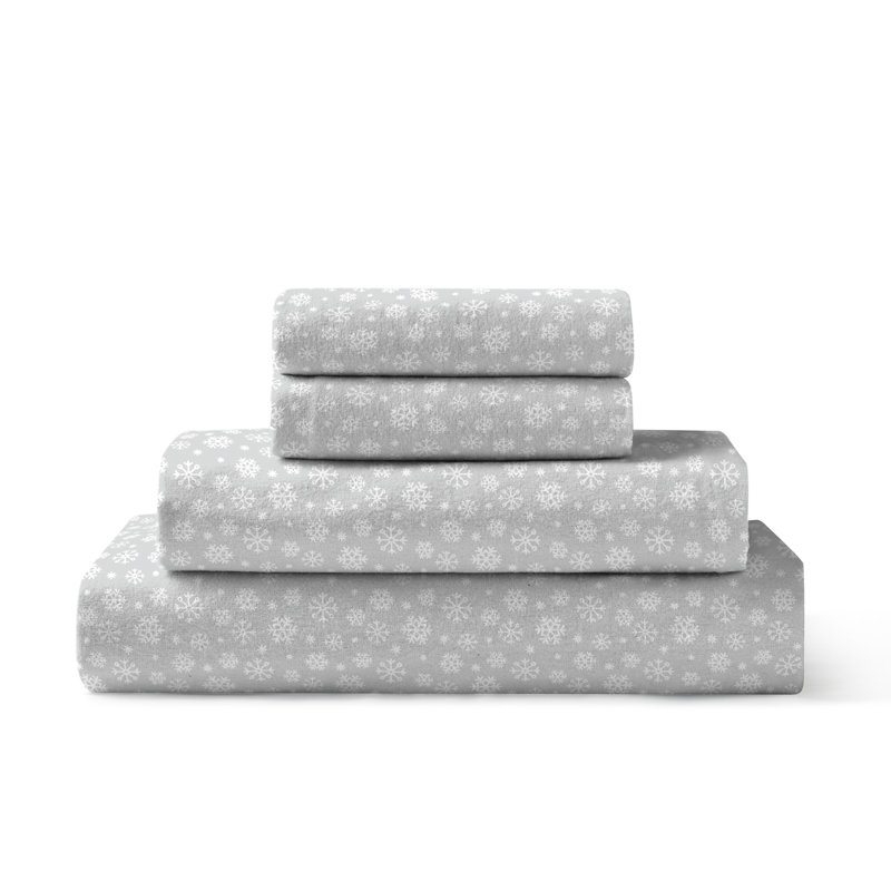 Flannel Polka Dots Fitted Sheet, Full Sheet Case Pack + 1Fitted Sheet + 2Pillowcase