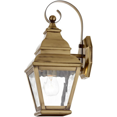 6.5 inch Outdoor Wall Lantern Pendant with Clear Water Glass Shade