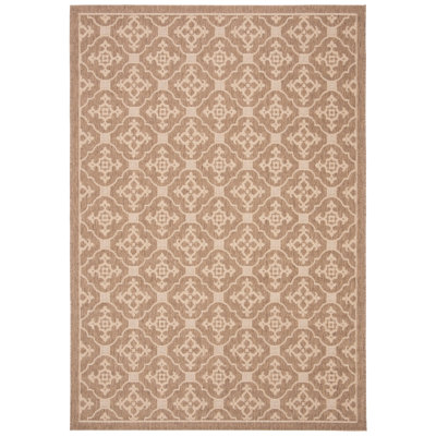 Aengus Geometric Brown/Creme Indoor/Outdoor Area Rug