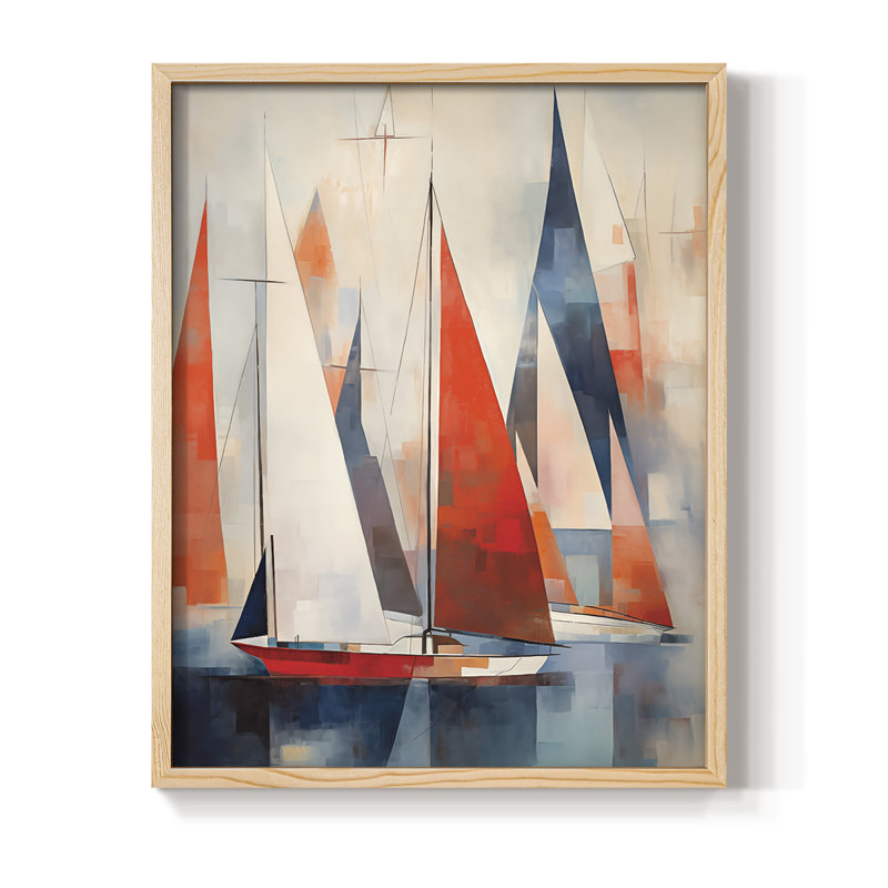 NAUTICAL Series CDXVI, reproduction encadrée - bois massif, Naturel, H 30 po x l 24 po