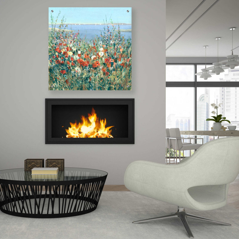 «Seaside Garden II» par Tim O'Toole, art mural en verre acrylique, H 36 po x l 36 po x P 0,2 po