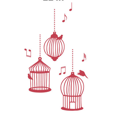 Décalcomanie murale cages d’oiseaux de chanson