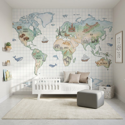 Papier peint carte du monde Atlas