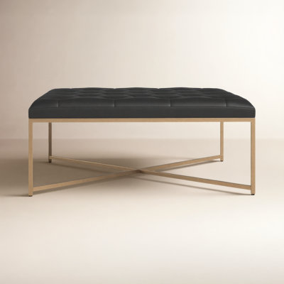 Osa 40" Genuine Leather Ottoman