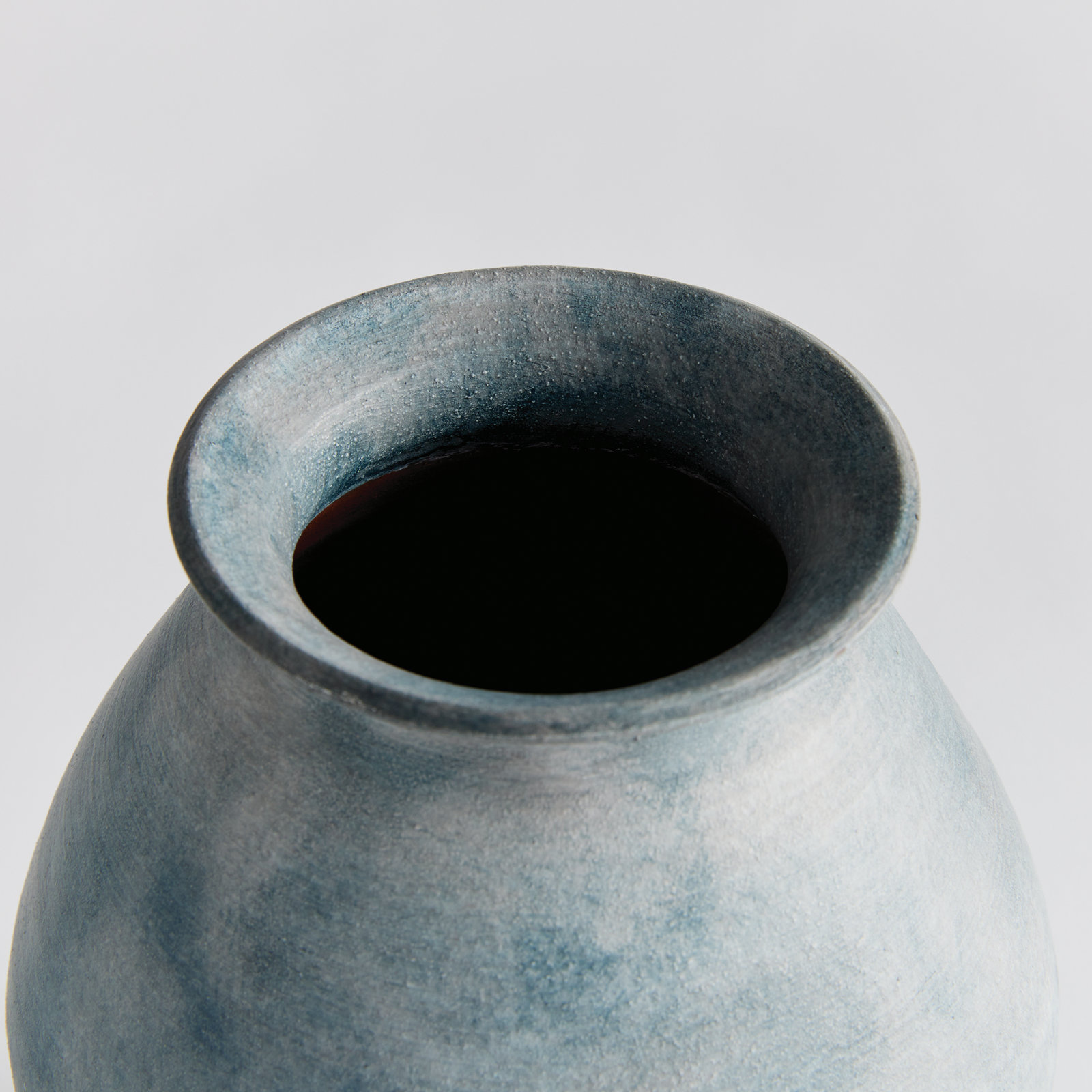 Ambretta Handmade Terracotta Table Vase, Blue, 8.75" H x 6.25" W x 6.25" D