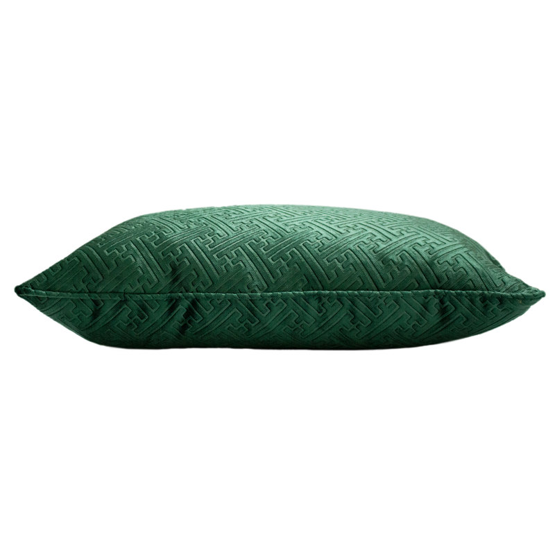 Paoletti Geometric Square Throw Cushion, Emerald