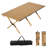 Portable Roll-Top Camping Table, 47.3" x 23.2" x 17.7" Rectangle Picnic Folding Table with Carry Bag