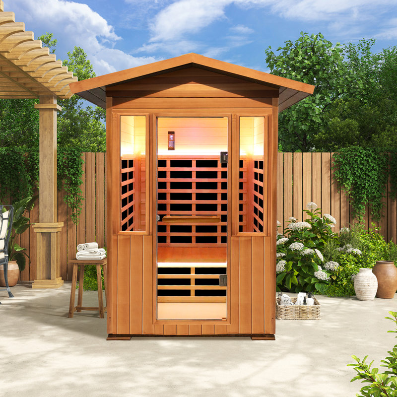 Sauna à la maison pour 5 personnes avec lumières de chromothérapie Ombre Canadian Hemlock