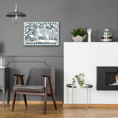 «Farm Life II Stripe Border» par Miranda Thomas, art mural en verre acrylique
