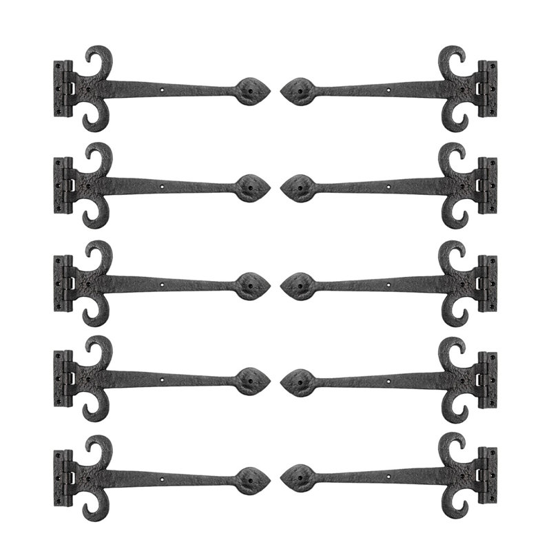 Wrought Iron Fleur De Lis Heavy Duty Strap Hinge
