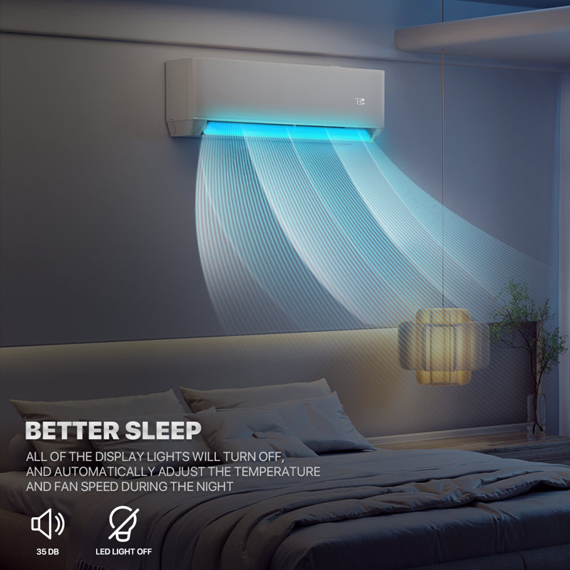 24000 BTU White Wall-Mounted Split Air Conditioner with Heater and Wi-Fi