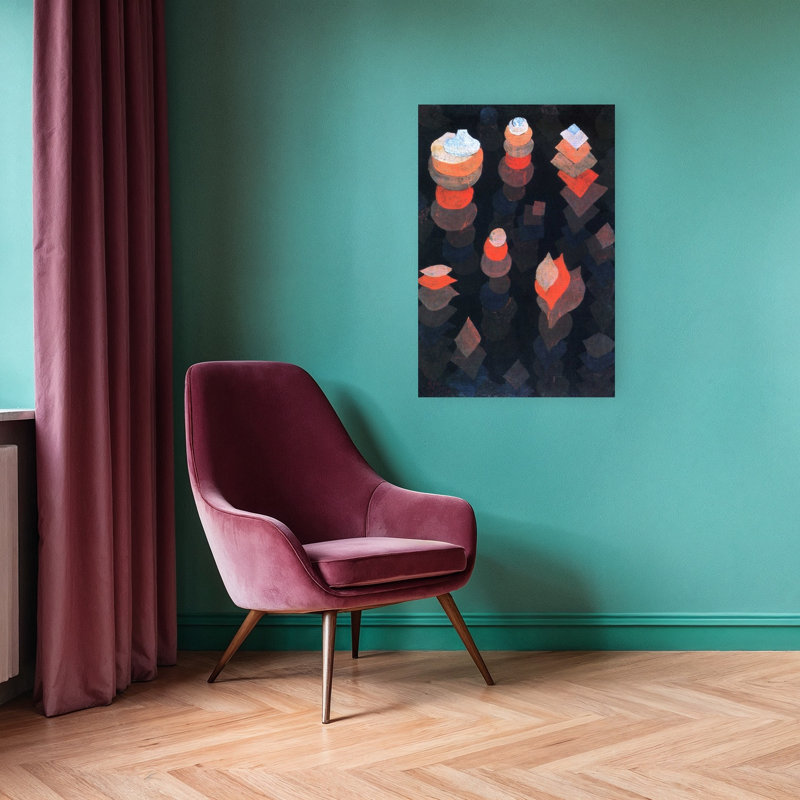 Growth Of The Night Plants Abstract Classic Contemporary Wall Art Print by Paul Klee - Wrapped Canvas Print