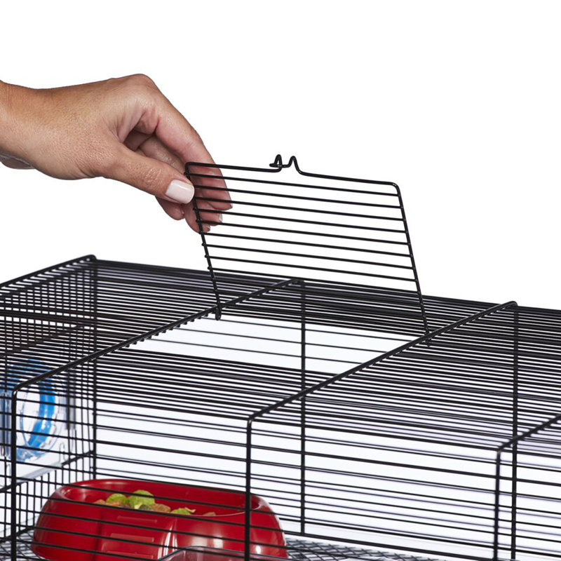 Large Black and Clear Plastic Hamster Cage with Accessories